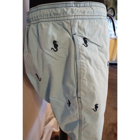 Cremieux Swimwear Men's Trunks Light Blue w/Seahorses Size L - Picture 4 of 6